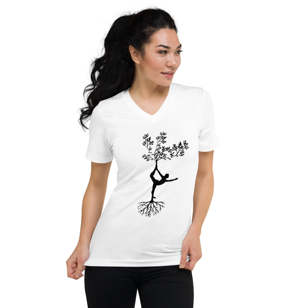 T-shirt Unisexe à Manches Courtes et Col V Yoga tree